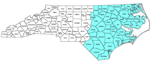 Map of North Carolina counties 